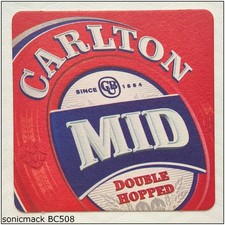 Carlton Mid Double Hopped For a Full Bodied Bitter Beer Coaster (B508)