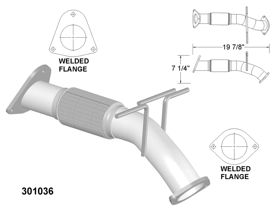 Front Exhaust and Tail Pipes for 2017-2020 Volvo XC60 - Image 2 of 2