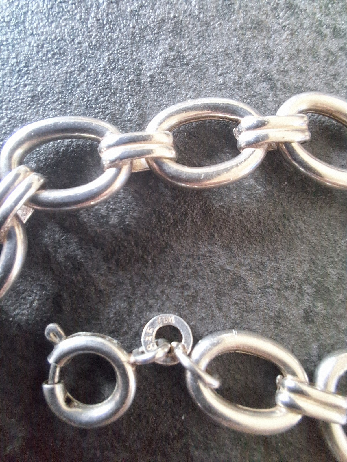 solid silver bracelet, oval mesh - image 3