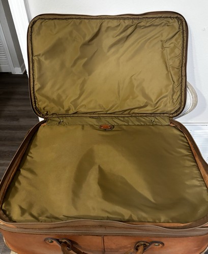 Hartmann Limited Edition Tan Belting Leather Carry On Rare Luggage On Wheels 22" - Picture 10 of 12