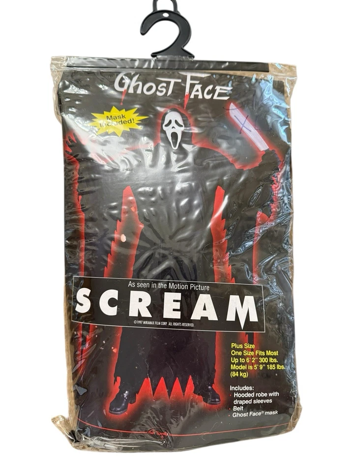 Scream Ghost Face Costume Sealed Mask Fun World 1997 Vintage - Image 2 of 3