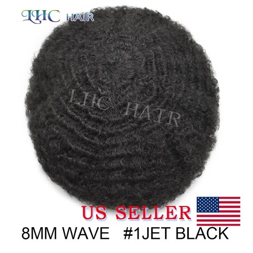 LYRICALHAIR Lace Front Afro Toupee For Black Men Human Hair Units Soft Hairpiece - Picture 14 of 24