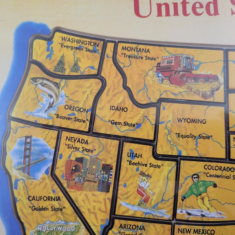 Rompecabezas educativo de madera Melissa & Doug Capitals & States Deluxe EE. UU. Foto 3 de 4