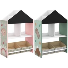 ZONEKIZ Mobile Portagiochi per Bambini con Cassetti Rimovibili e Ripiani