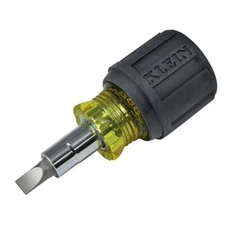 Klein Tools 32561 Stubby Screwdriver and Nut Driver 6-in-1 Multi-Bit, 2 Phillips