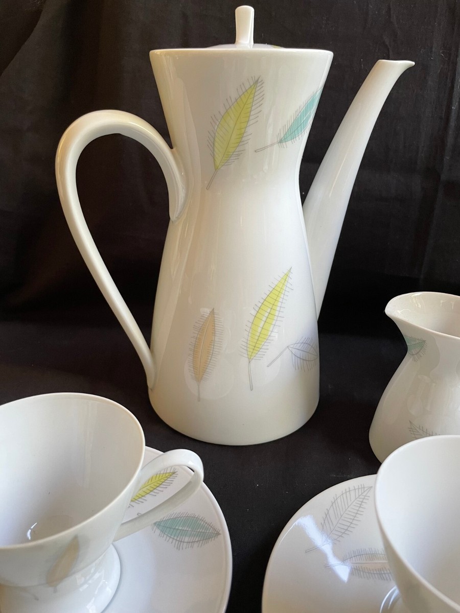 Vintage Rosenthal Raymond Loewy Form 2000 Bunte Blatter coffee set