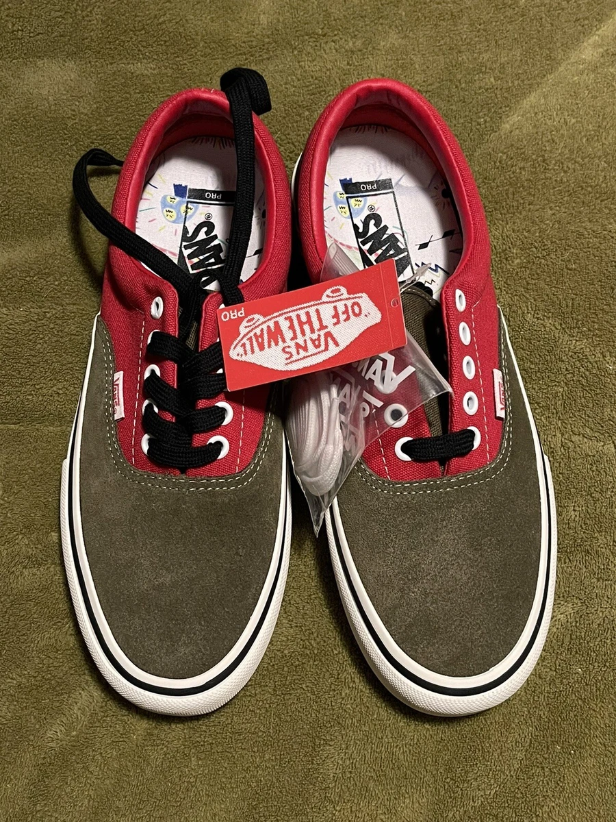 NIB Vans Era Pro LTD Lotties Skateshop Red Military Green US 8.5