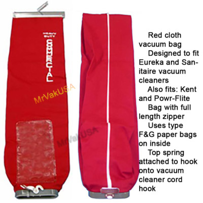 color Sanitaire Upright Vacuum Cleaner Cloth Outer Bag with full length zipper