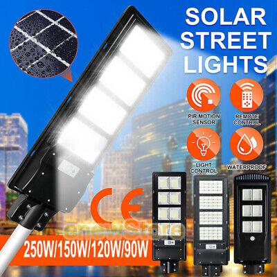 320LED Commercial Solar Street Light Dusk-to-Dawn Motion Sensor Road Lamp+Remote