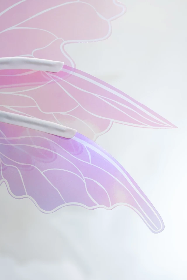 Light Pink Fairy Wings Costume Adult Butterfly Cosplay Iridescent Halloween - Image 4 of 4