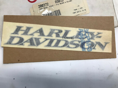 200372 14380-85 1 STÜCK AUFKLEBER GAS TANK VERKLEIDUNG HARLEY DAVIDSON SCHWARZ & SILBER NEU OE