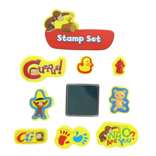 Juego de estampillas vintage Curious George, 8 estampillas 1 almohadilla de tinta - Imagen 3 de 3