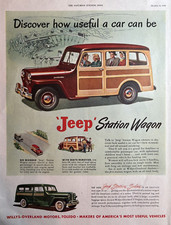 1948 Jeep Willys Overland Station Wagon Sedan Americas Most Useful Vtg Print Ad 1948 Jeep Willys Overland Station Wagon Sedan Americas Most Useful Vtg Print Ad