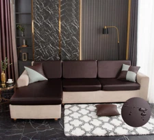 PU Leather Couch Sofa Cushion Covers Stretch Seat Cover Furniture Protector