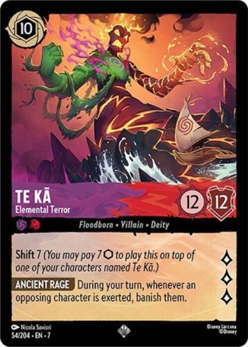 Te Ka Elemental Terror Non-Foil Disney Lorcana 54/204 Archazia's Island