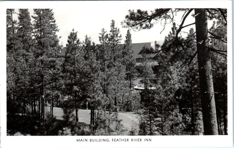 RPPC BLAIRSDEN, CA California ~ FEATHER RIVER INN Hotel 1948 Roadside Postcard