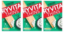 Rosemary & Sea Salt Flatbread Ryvita Thins Crackers 125g x3