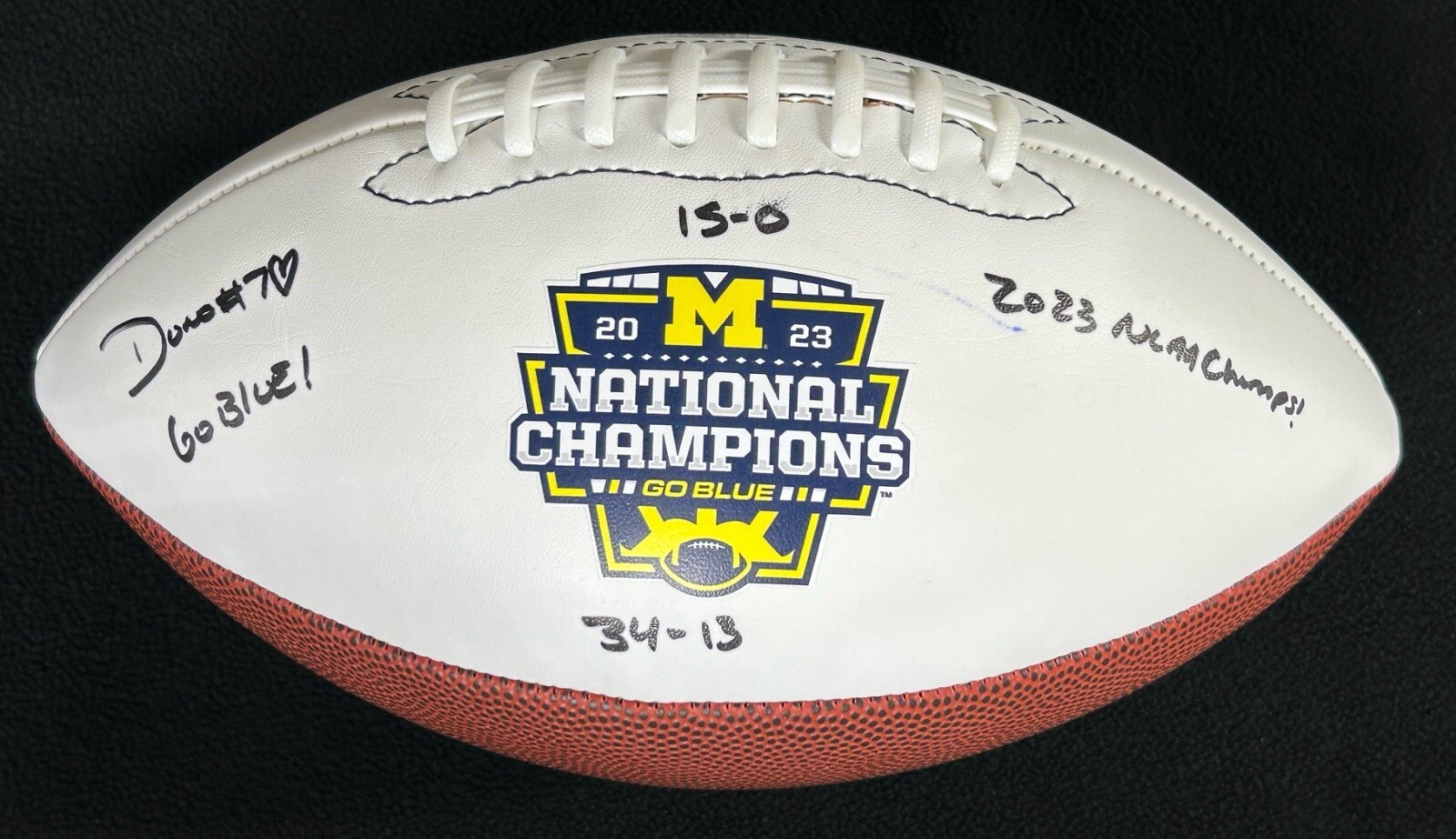 Donovan Edwards Autographed Signed Michigan Wolverines Inscribed National Champions Football 