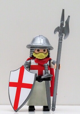2 Figurines Playmobil Templier Croisé - Ordre De Jérusalem - Personnalisées Rares