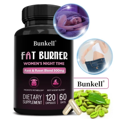 BUNKELL Night Time Fat Burner for Women Weight Loss Appetite Suppressant Supplement