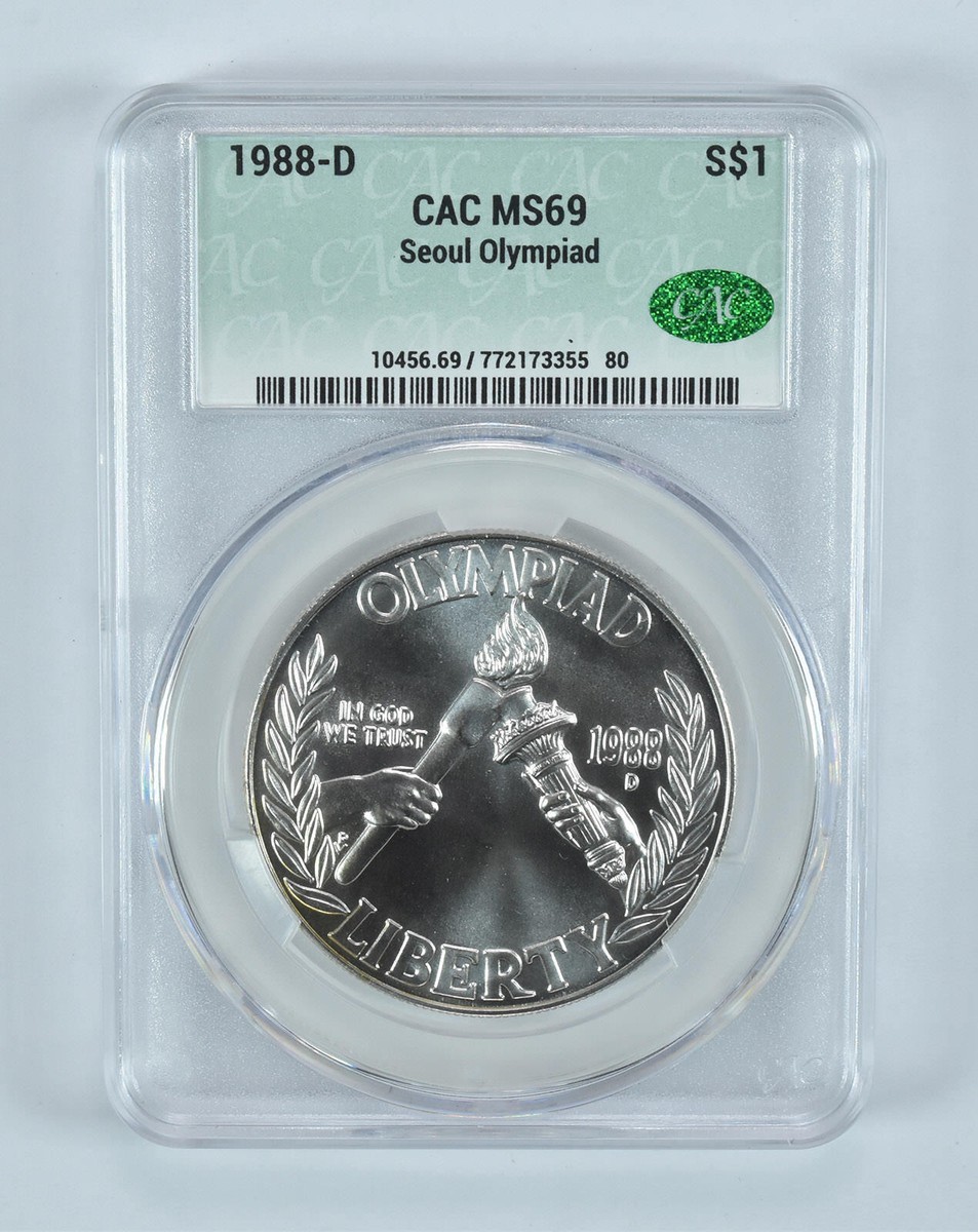 1988-D Olympics Commemorative Silver Dollar MS69 CAC CACg | eBay