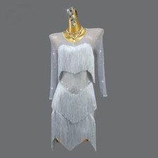 New Latin Dance Dress Line Clothing Tops Ballroom Practice Sports Costume Wear