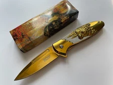 DF-9036-5 8.85" DARK Fantasy BLADES SPRING ASSISTED KNIFE POCKET CLIP BEAR