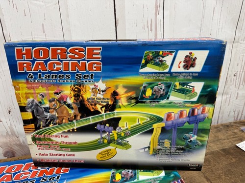 SilverLit 86751 & 86741 gioco vintage 4 corsie e 6 corsie corse cavalli DUE SET! - Foto 2 di 12