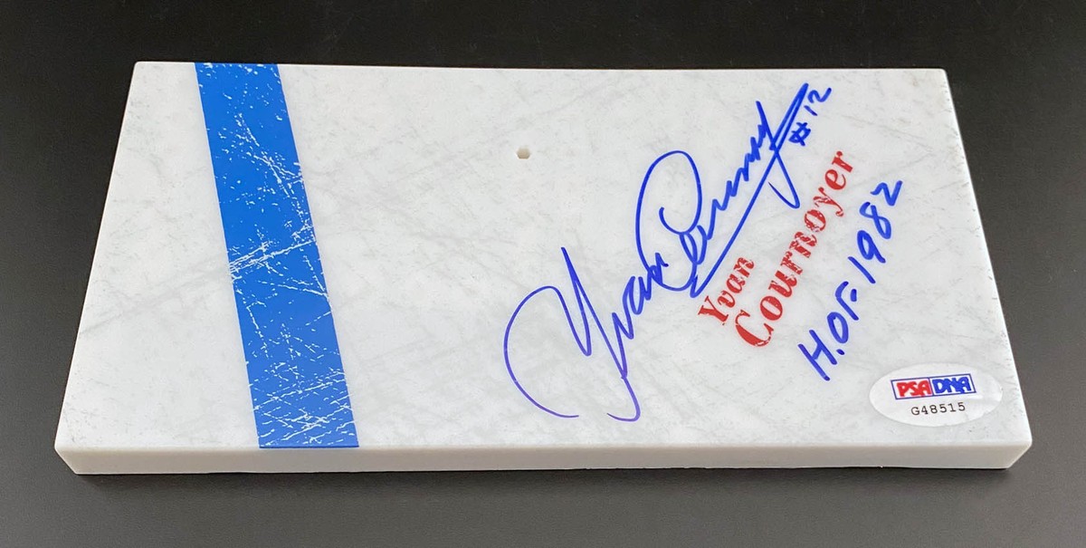 Yvan Cournoyer SIGNED McFarlane NHL Legends Canadiens 63-79 PSA