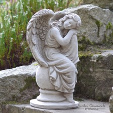 ANGEL HAND CAST STONE OUTDOOR GARDEN STATUE GRAVE ORNAMENT DETAILED MEMORIAL