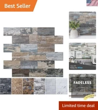 Rustic Peel and Stick PVC Wall Tile - 10-Sheet Backsplash for Easy DIY Style