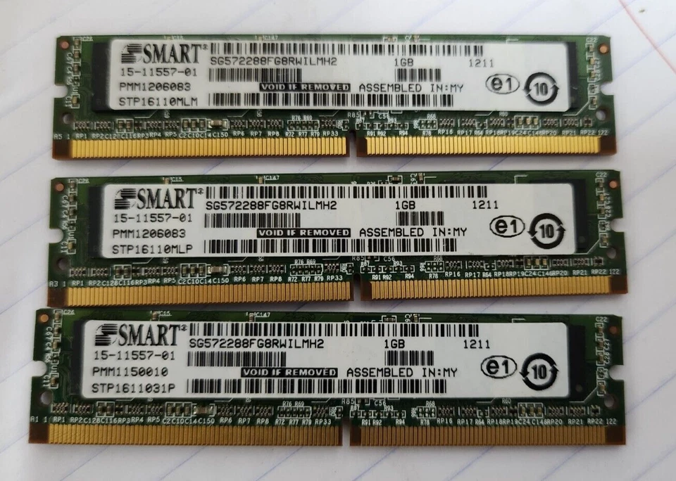 5x CISCO 15-11557-01 Smart SG572288FG8RWILMH2 1GB PC5300 244P DDR2 Memory Module - Image 2 of 2