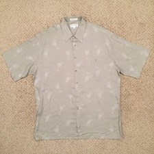 Pierre Cardin Shirt Mens Large Green Cocktail Short Sleeve Button Up