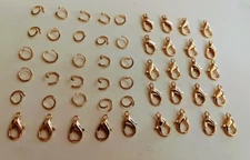 25pcs Gold Lobster Clasp (12mm) & Jump Rings (5mm) for Necklace Jewelry USA