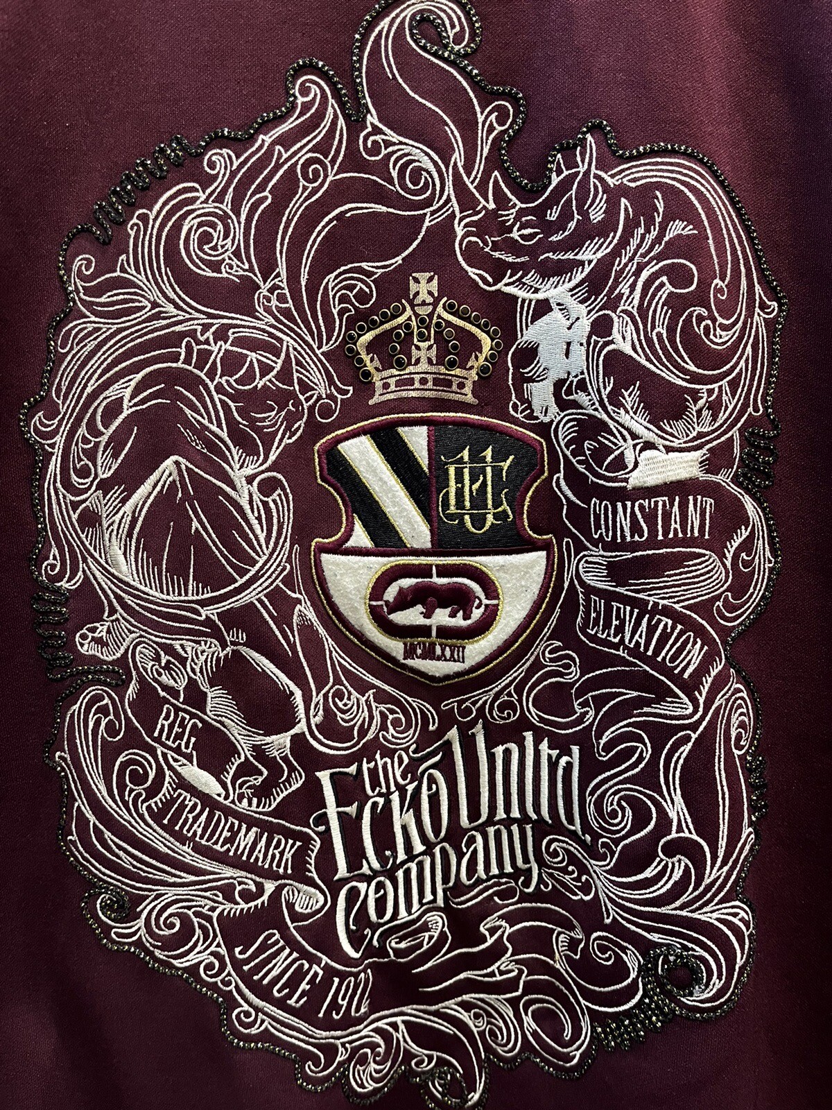 1972 Ecko Unltd Track Jacket Mens Extra Large XL Maro… Gem