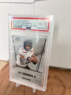 2017 Leaf Silver Draft Pat Mahomes Rookie #07 Special SP. Release Patrick PSA 8