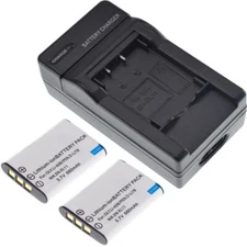 2x Battery +Charger For D-LI78 Pentax Optio L50 M60 S1 W60 W80 Ricoh R50 DB-80