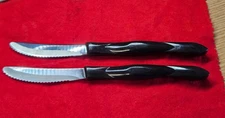 Cutco  #1759 KE JE Serrated Table Steak Knife Dark Handles USA  Set of 2