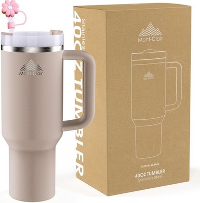 Tumbler 40oz Trinkflasche mit Strohhalm 1,2L BPA-frei Kaffeebecher