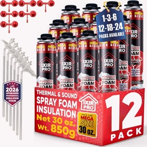 Mega Size Spray Foam Insulation Can (12x30 oz. / 850 g) 300 Board ft/sq