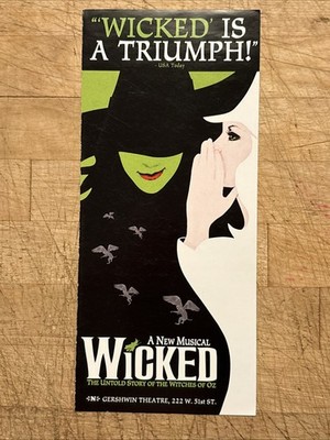 WICKED Broadway Musical FLYER Ad EDEN ESPINOSA Megan Hilty BEN VEREEN! A Triumph