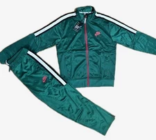  Nike Track Suit Mens Full Zip Jacket Pants Zip Pockets Green Large. New