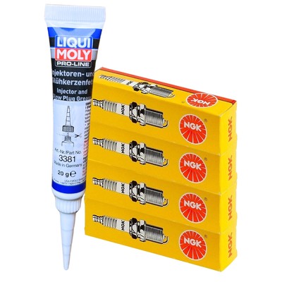 4x NGK Zündkerzen + LIQUI MOLY Fett für APRILIA LEONARDO MOJITO SCARABEO