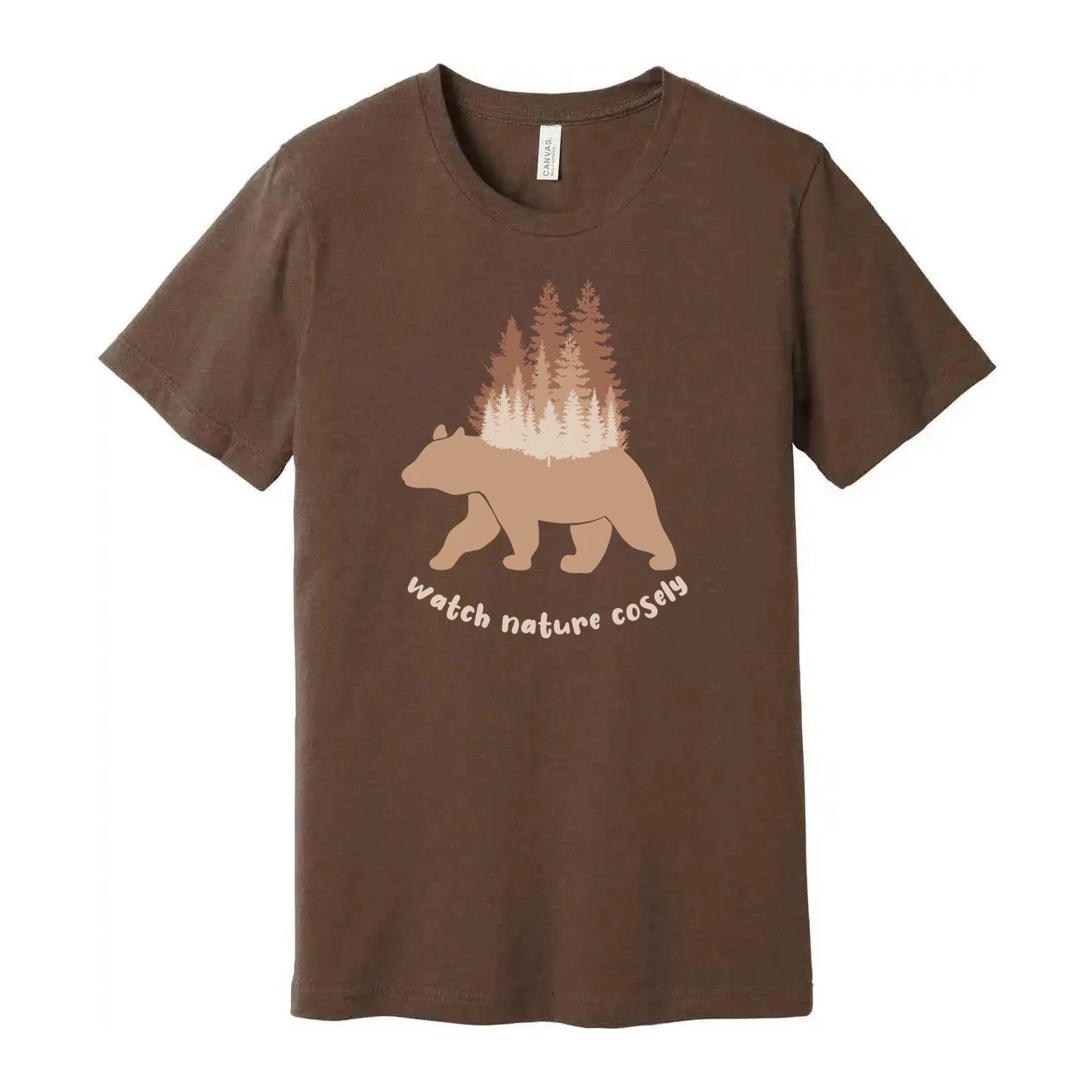 Unisex Outdoors Bear And Forest Graphic Tee For Nature Lovers Camping Hiking Adv