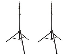 2x Ultimate Support TS-110B Extra-Tall Lift Assist Tripod Speaker Stand Pair 