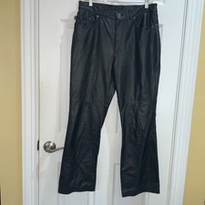 Lauren Ralph Lauren black bootcut leather pants sz 12
