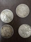 (4) Peace Dollars 1922 A 1923 90% Silver Lower Grade Readable Dates Great Deal