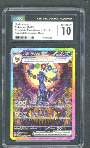2025 Pokemon Prismatic Evolutions Umbreon Ex Special illustration Rare CGC 10