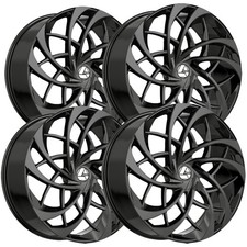 (Set of 4) Azara AZA-540 18x8 5x4.5"/5x120 +35mm Gloss Black Wheels Rims