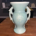 Vintage McCoy Matte Seafoam Green Double Handle Flower Vase